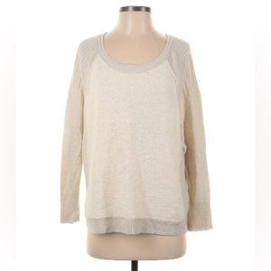 Free People Pullover Sweater, White & Grey, Size XS, EUC